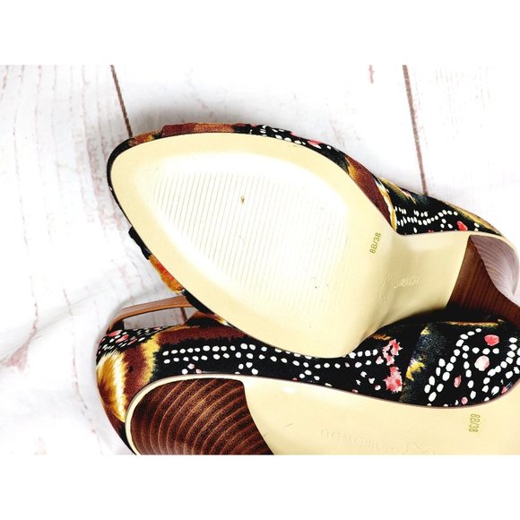 BCB Girls Studded Felt Multicolored High Heel 8B/38 Woman Shoe - Picture 5 of 16